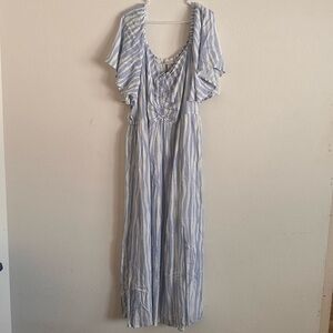 Ava & Viv Light Blue and White Maxi Dress